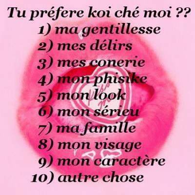 tu pr&eacute;f&eacute;re koi ch&eacute; mwa?